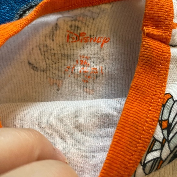 Disney Orange and White Pajama Set with Mickey and Minnie Mouse Halloween Print - Picture 4 of 7